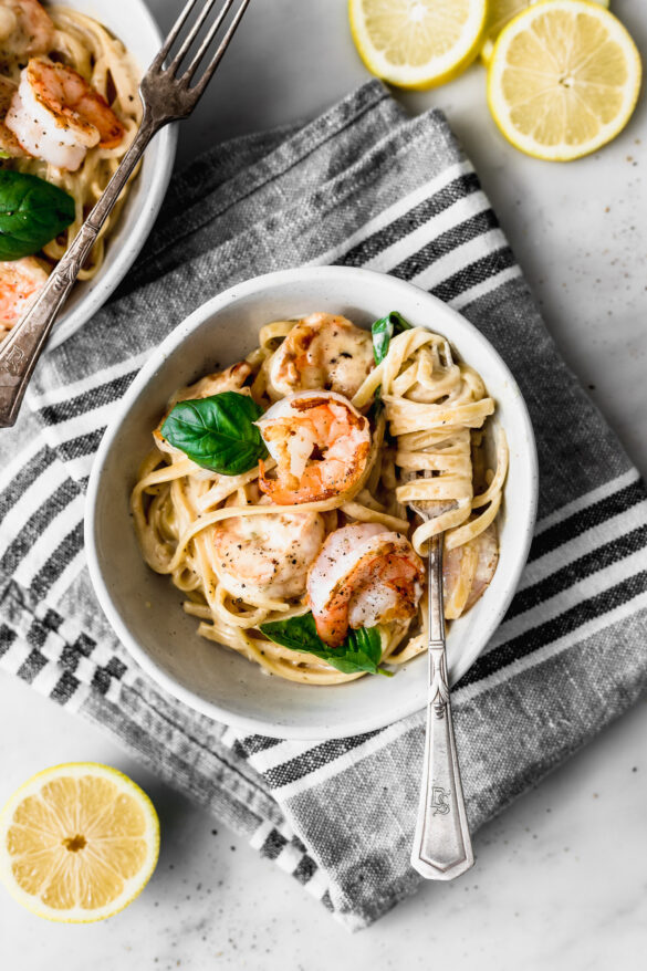 pasta con camarones