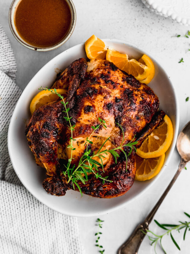 Pollo al horno con naranja