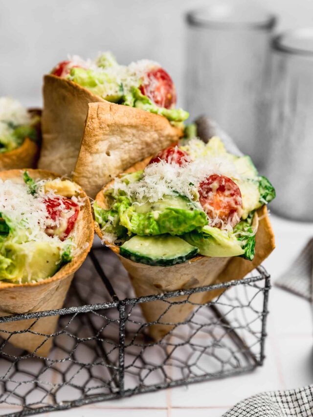 Ensalada en cono de tortilla