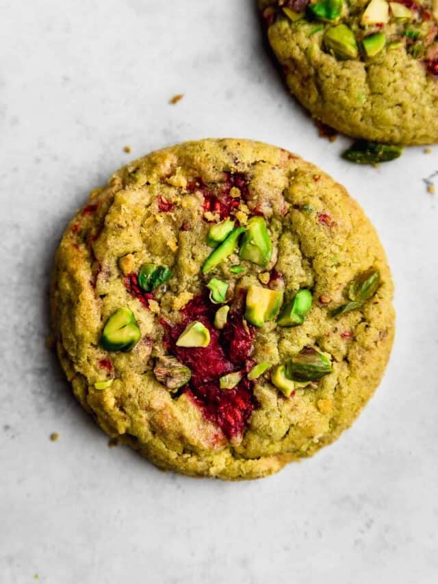 Galletas de pistacho y frambuesa suaves