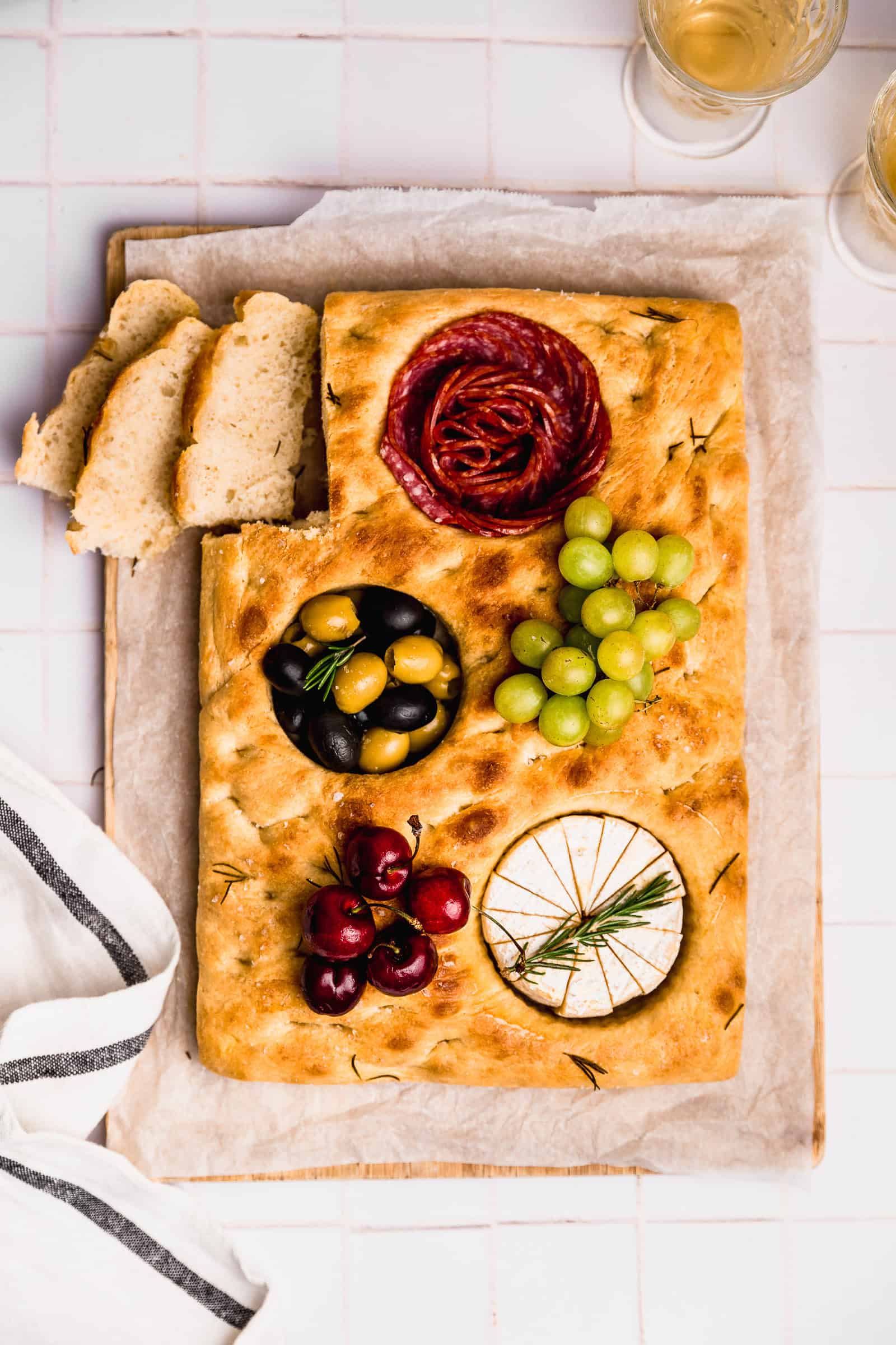 Tabla de quesos de focaccia