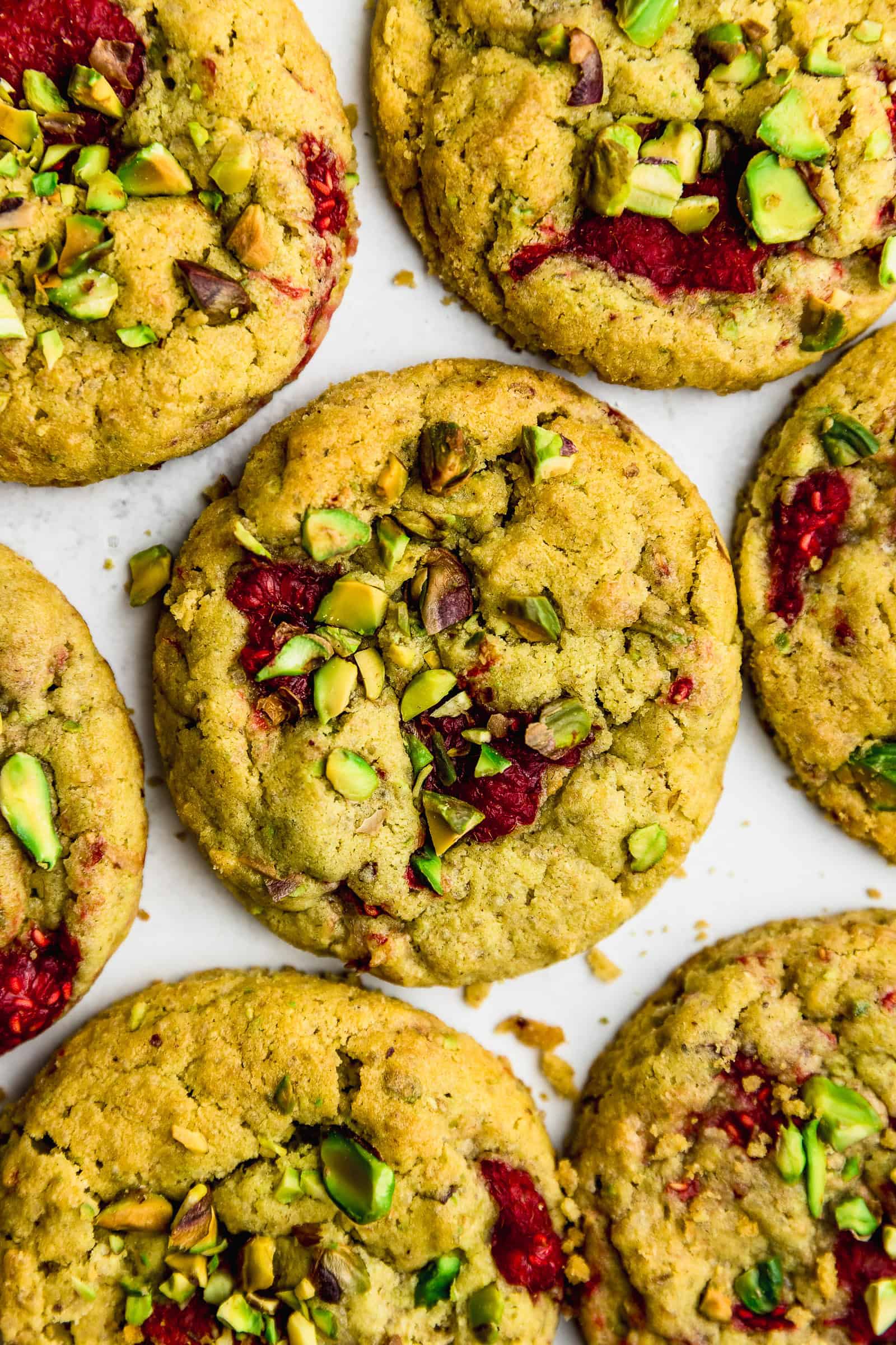 galletas de pistacho y frambuesa