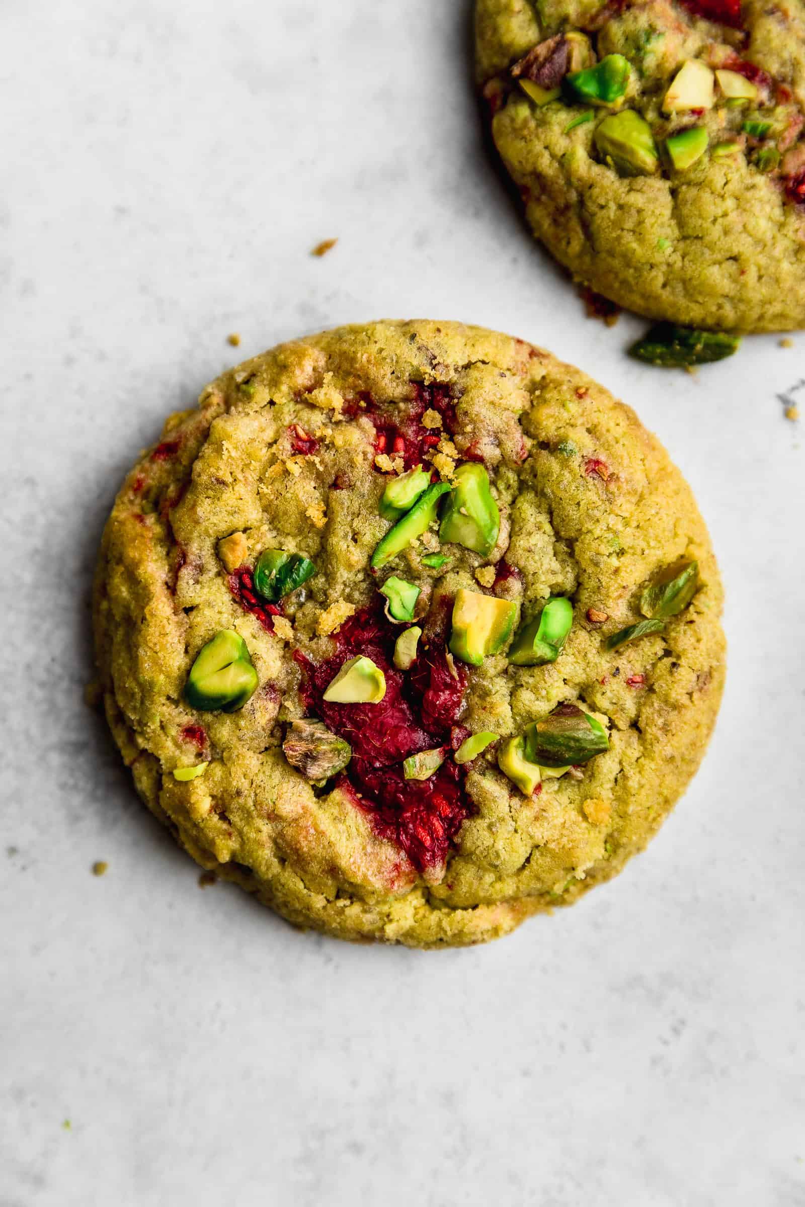 galletas de pistacho y frambuesa