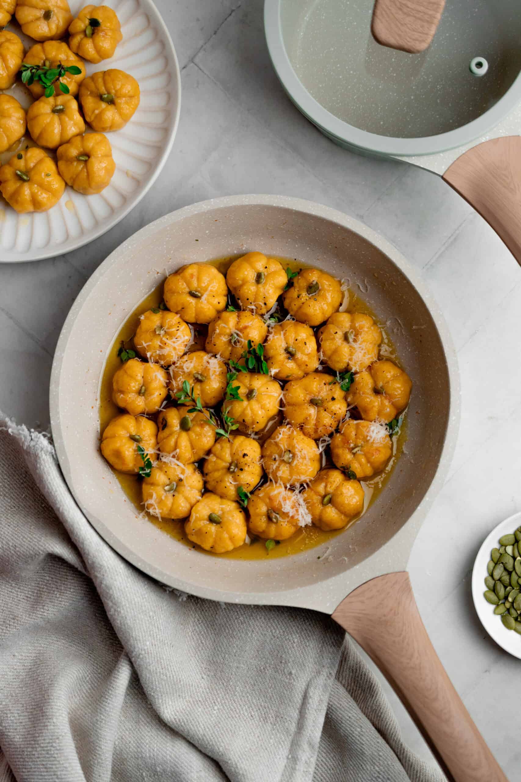 Gnocchi en forma de calabaza (ñoquis de zapallo)